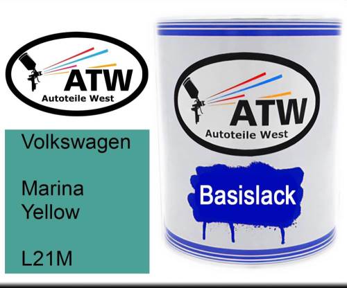 Volkswagen, Marina Yellow, L21M: 1L Lackdose, von ATW Autoteile West.